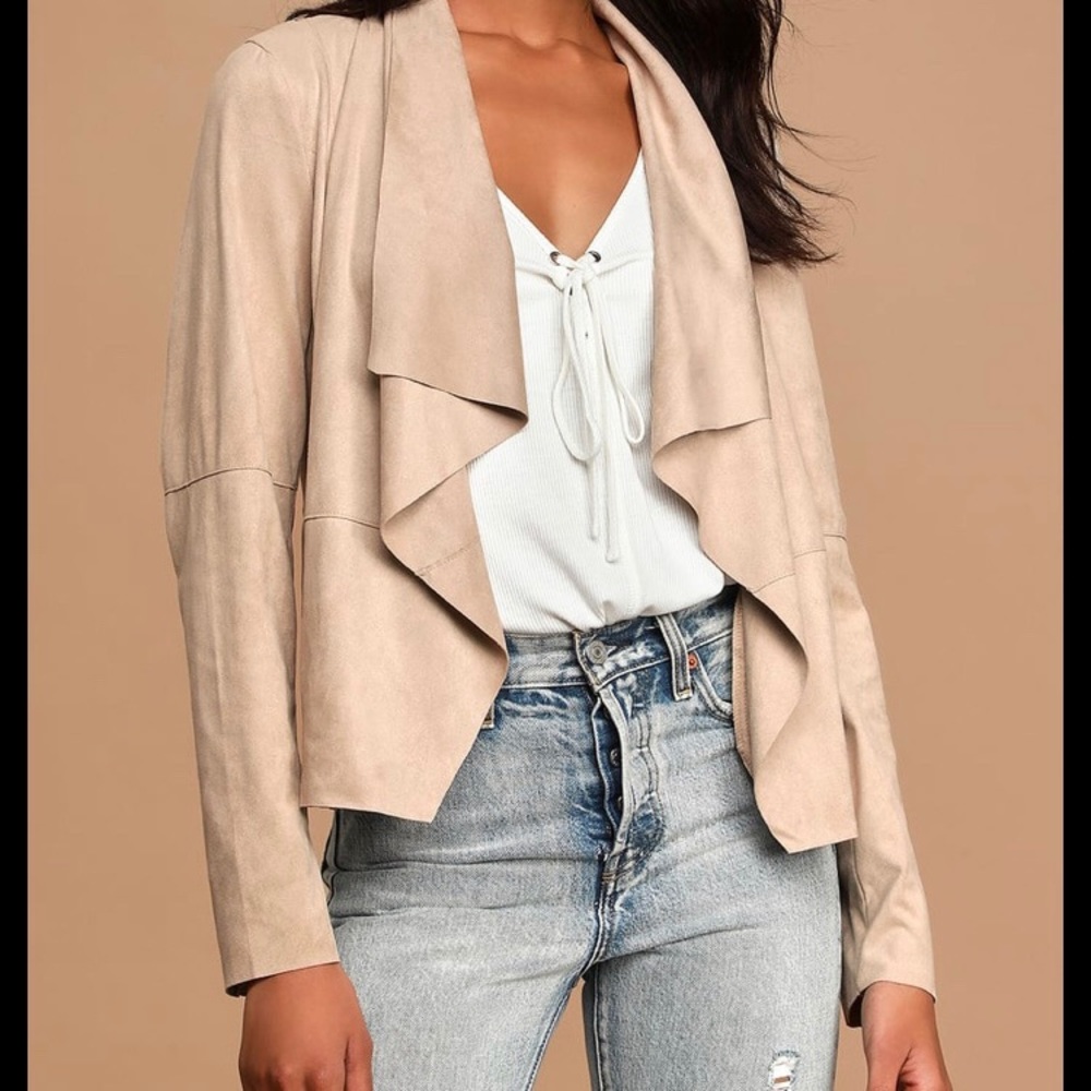 Lulus NWT Beige Vegan Suede Jacket